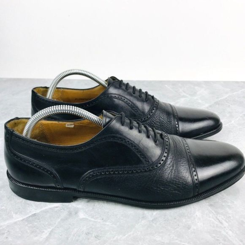 Mezlan Florence Mens Size 10.5‎ B Shoes Black Leather Oxford Cap toe dress shoes